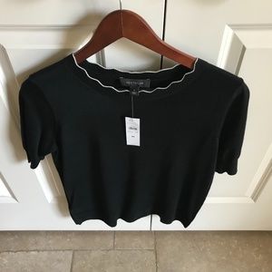 Ann Taylor Black Short Sleeved Sweater